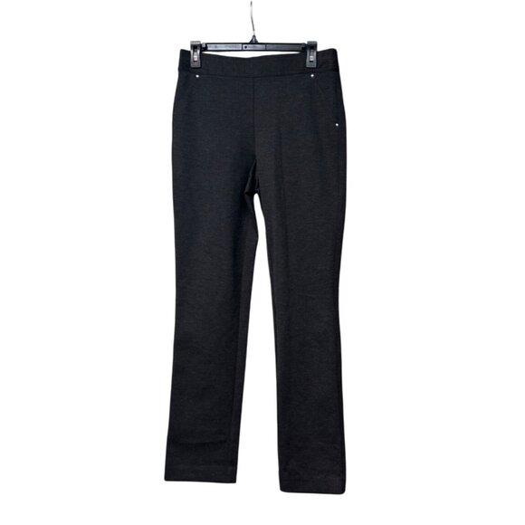INC International Concepts High Rise Straight Ponte Pants, Dark Heather Gray, M - Picture 2 of 14